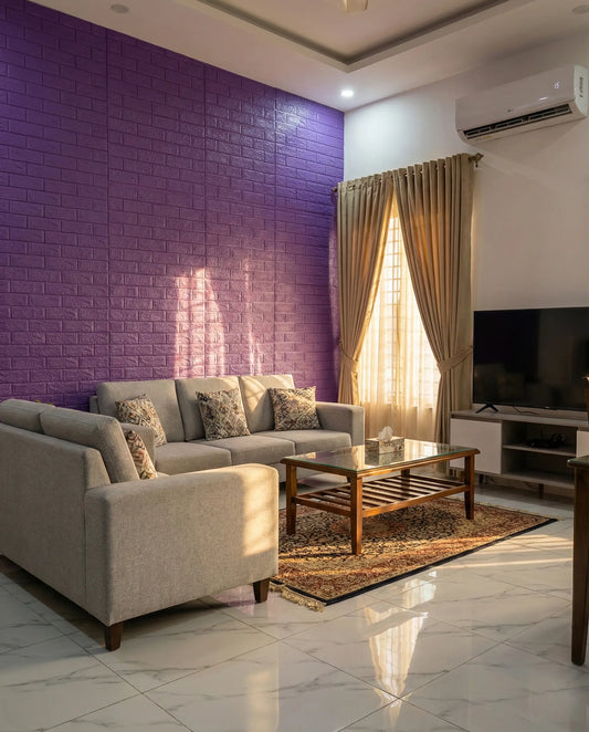 3D Purple Brick Wall Panels | Waterproof & Seelan-Proof (Self-Adhesive)